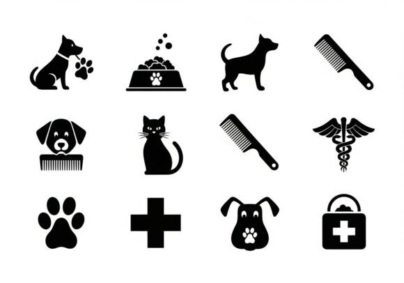 Black and White Pet Care Food Bowl Design