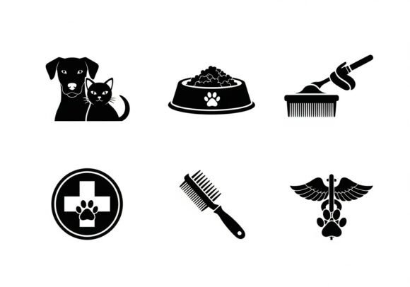 Black and White Pet Care Including Dog