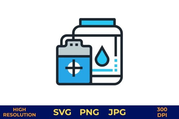 Coolant Icon with Water Drop and Cross