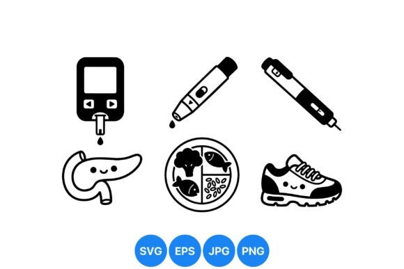 Diabetes Care Health Icons