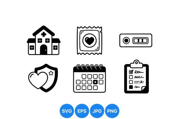 Health Icon Line Art Set