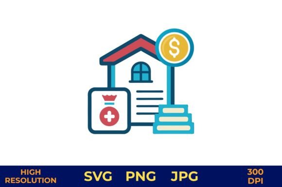 Home Loan & Health Insurance Vector