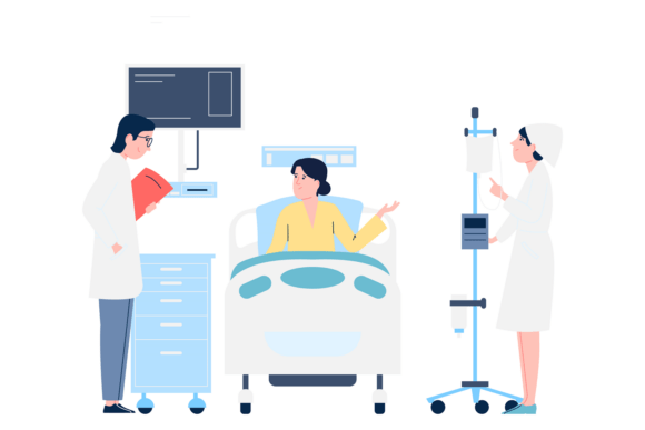 Intensive Therapy Room Scene. Doctor and