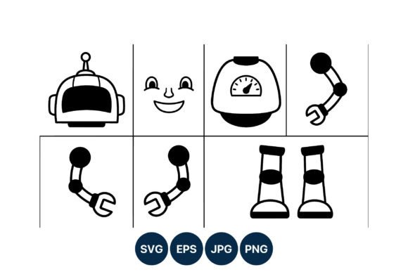 Robot Face Smile Scale Wrench Arm