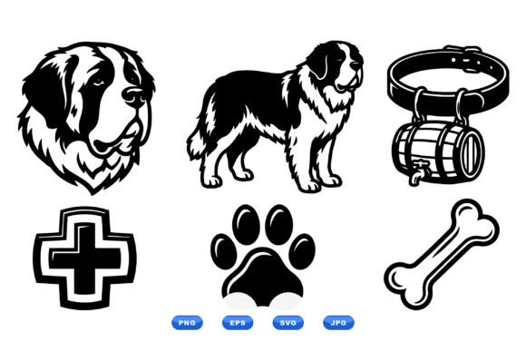Saint Bernard Dog Clipart Pack