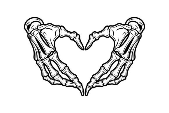 Skeleton Hand Heart Illustration