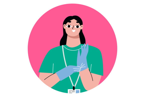 Surgeon Round Avatar. Professional Medic
