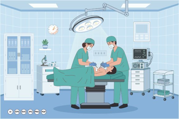 Surgical Team Performing Operation Medic