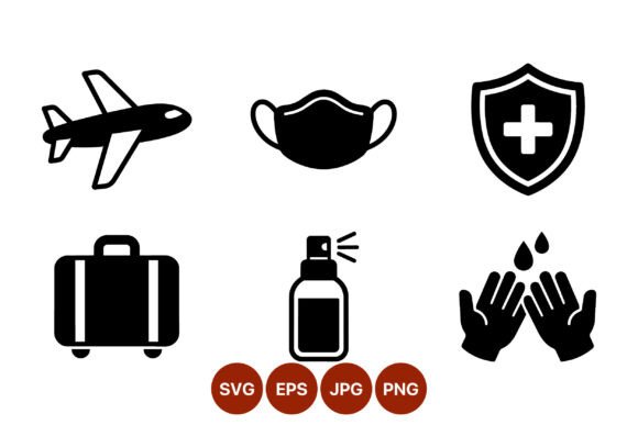 Travel Hygiene Icons Set