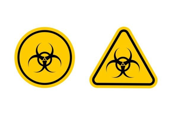 Yellow Biohazard Warning Symbol